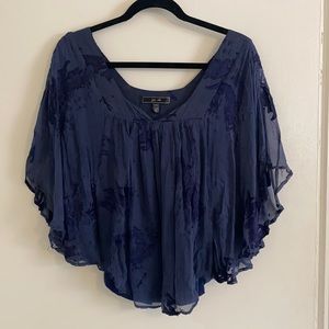 Flowy navy shirt - silk